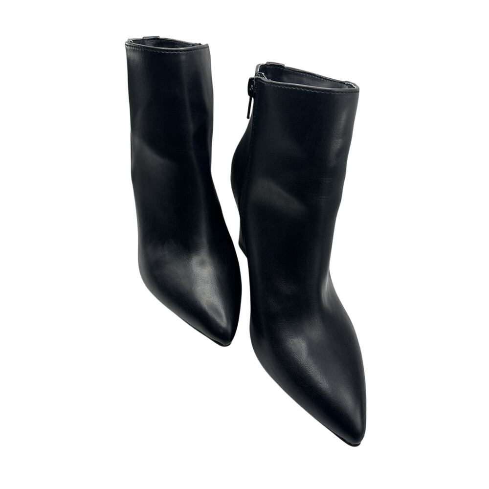 Rachel Zoe Alana Black Wedge Ankle Booties Pointed Toe Side Zip Women’s 8M